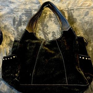 J Jill Black Suede vintage Hobo Pocketbook
